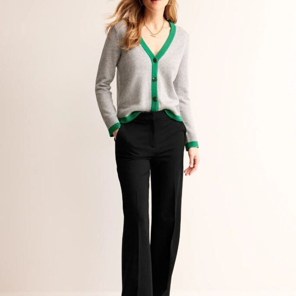 BODEN Westbourne Ponte Trousers UK 6R Black Stretch Dress Pants